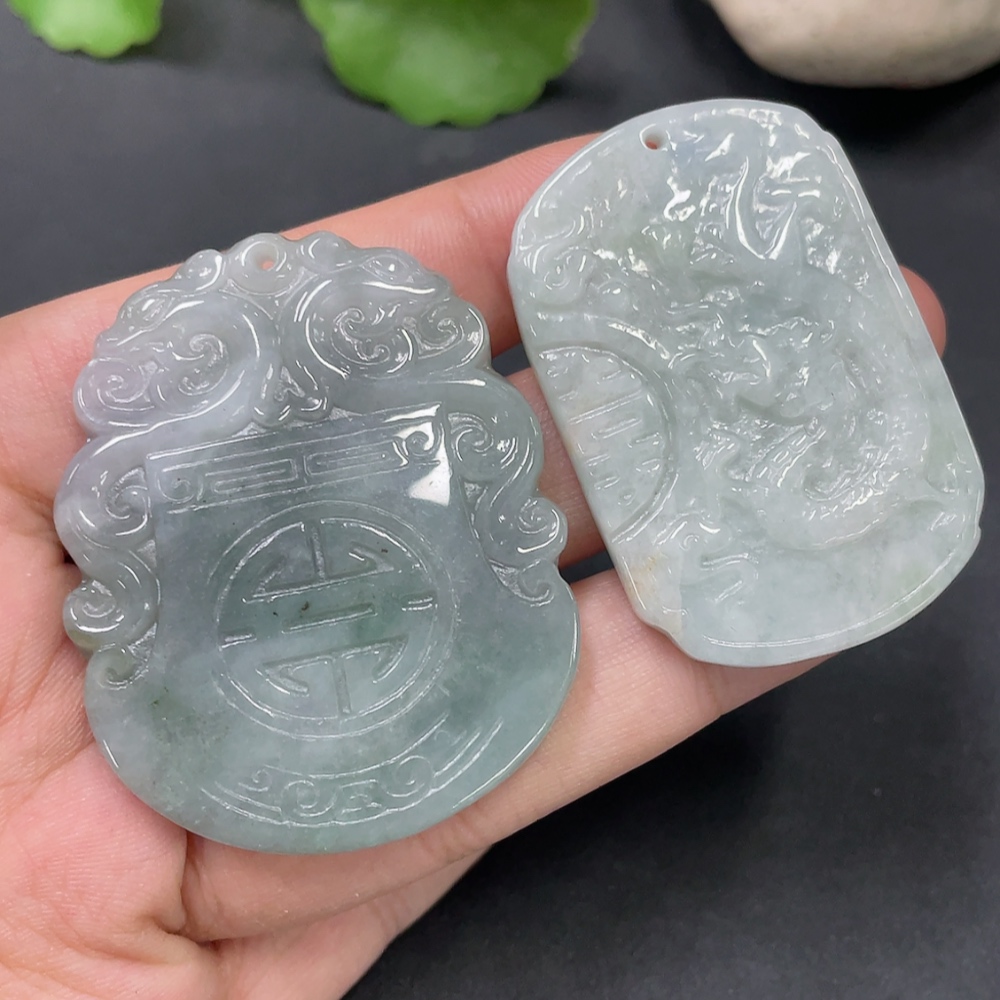 F19132047 Jadeite Pendant 2pcs/lot
