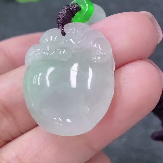 F34977233 Jadeite Pendant Fu Gua Total Weight Approx. 8.92g Including Rope With Non-A Beads