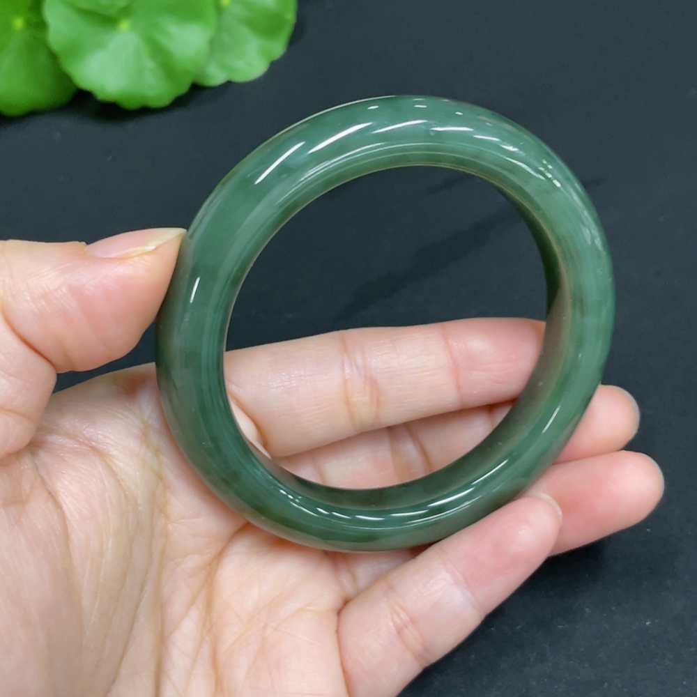 H34073226 Hetian Jade Round Bracelet Size 52 Total Weight Approx. 44.8g