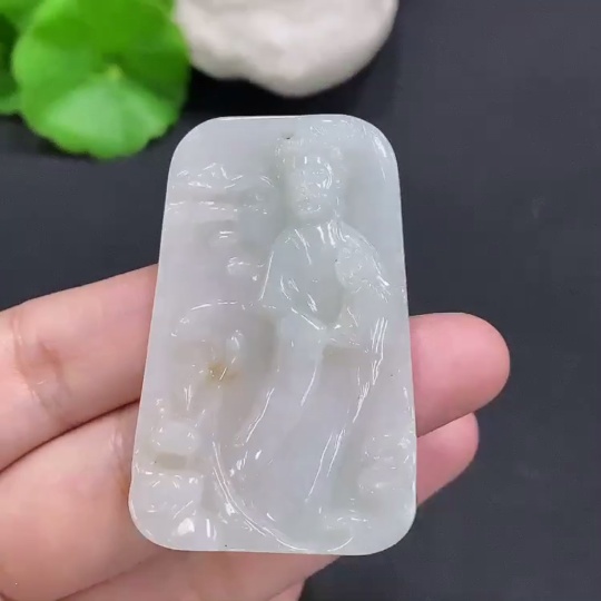 F26973247 Jadeite Guanyin Pendant, Total Weight Approximately 28g