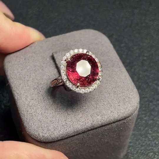 C34995167 Tourmaline Ring, Adjustable Non-Gold, Total Weight Approx. 3.92g, Size 11.3*11mm