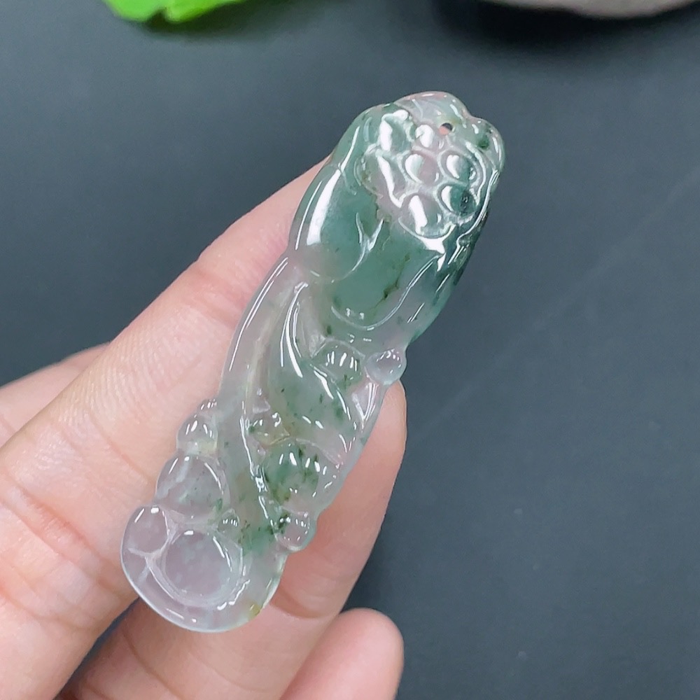 F22538483 Jadeite Lotus Pod Pendant, Total Weight 3.686g