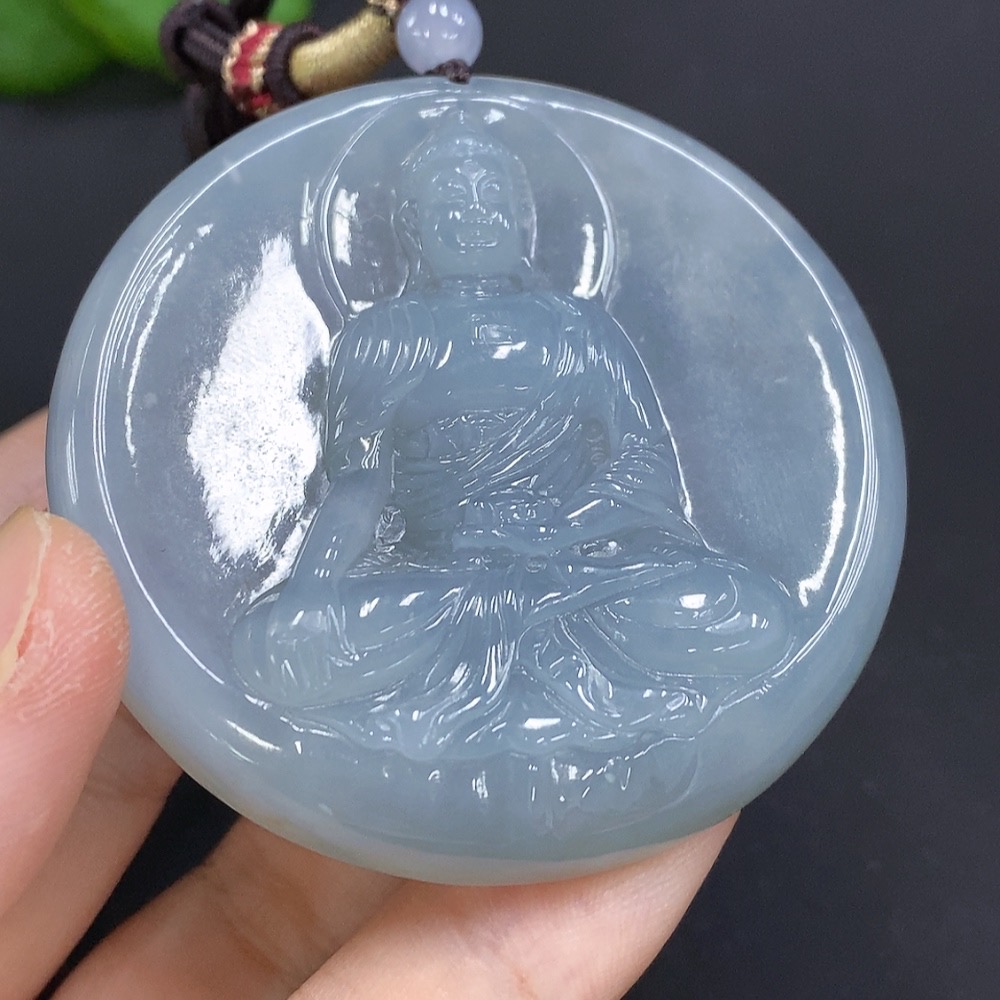 F20203437 Jadeite Amitabha Pendant Total Weight 55.276g