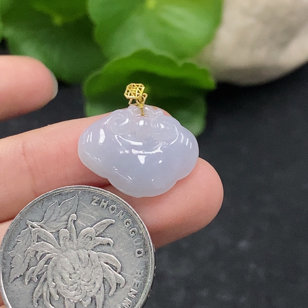 F34057219 Jadeite Ruyi Pendant 18K Gold Total Weight Approx. 1.95g