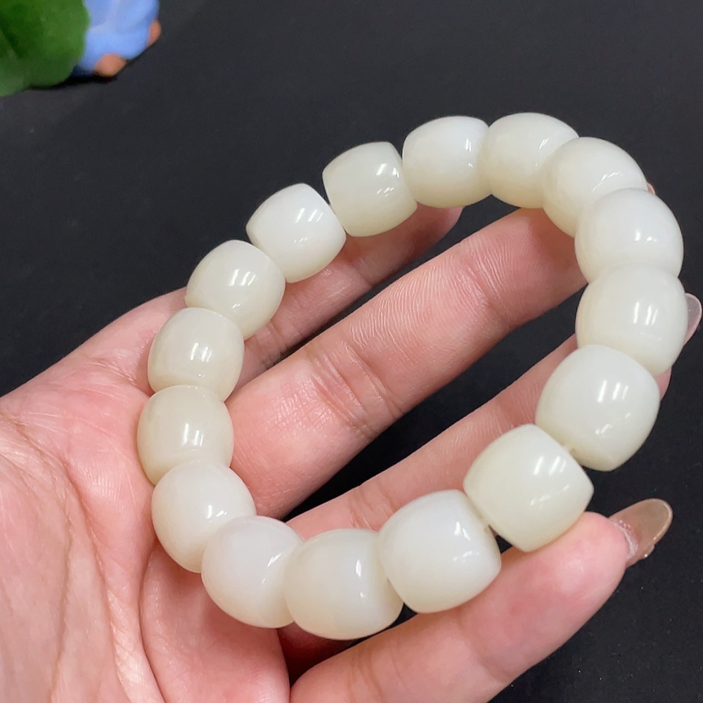 H31659406 Hetian Jade Bracelet Approx. 13.7mm Total Weight About 75g