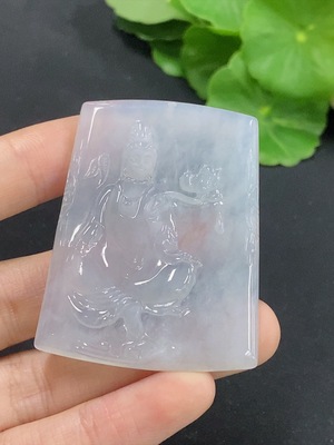 F46600266 翡翠观音挂件 货品总重约22.38g