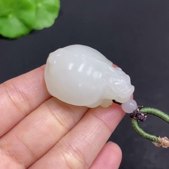 H33903504 Hetian Jade Pendant: Dragon Turtle