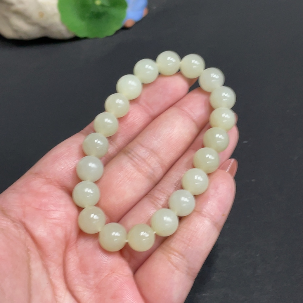H34973139 Hetian Jade Bracelet, Approx. 9.3mm, Total Weight Approx. 25.9g
