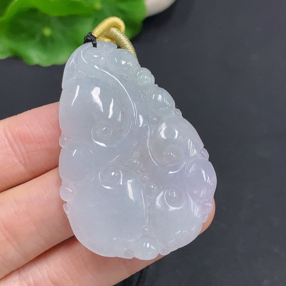 F33831914 Jadeite Ruyi Pendant Total Weight Approx. 15.7g (including rope weight)