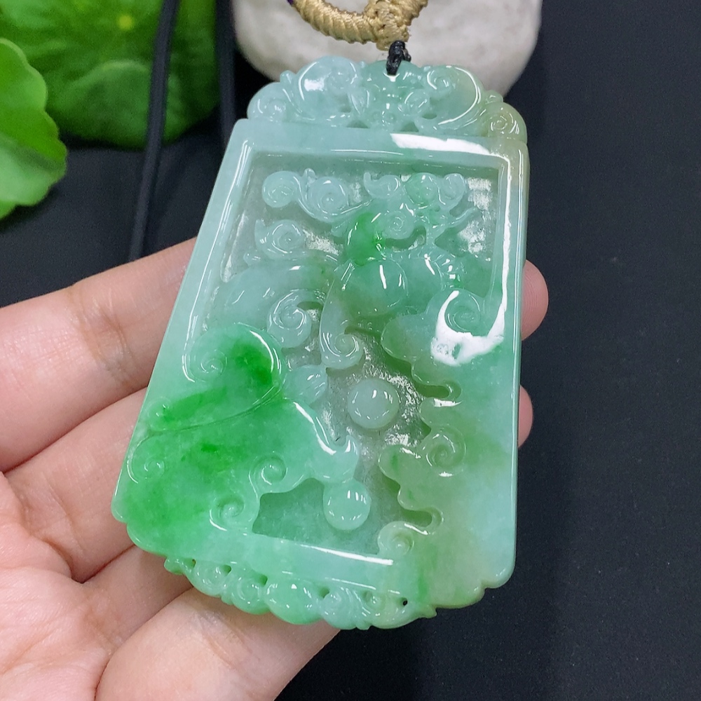 F31648458 Jadeite Pendant Total Weight Including Rope Approximately 53.5g