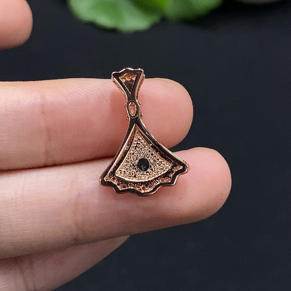 F35091646 Jadeite inlaid pendant Total weight approx. 1.3g (Non-gold inlaid)