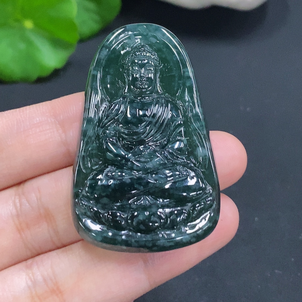 F30542765 Jadeite Shakyamuni Buddha Pendant
