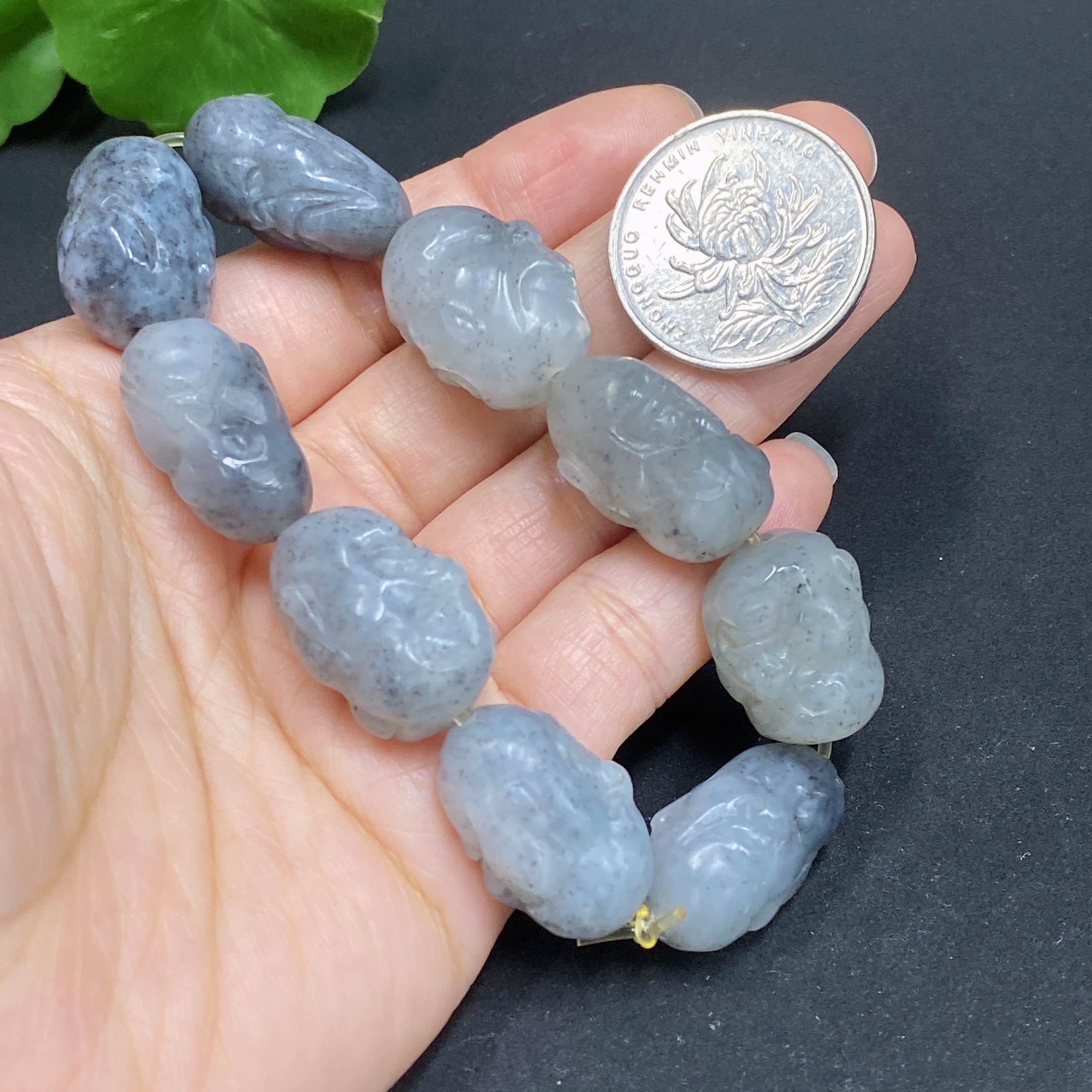 H32794915 Hetian Jade Eighteen Arhats Bracelet