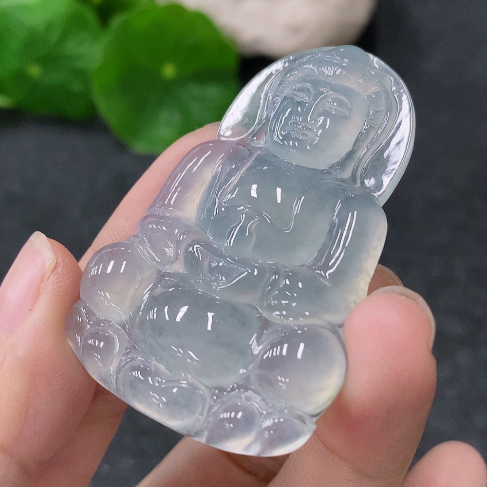 F34954648 Jadeite Pendant Guanyin Total Weight Approx. 15.53g