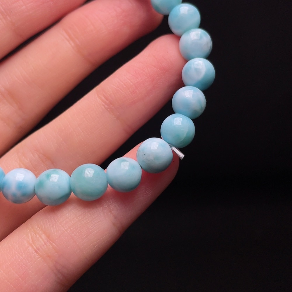 C33936713 Larimar Bracelet with Crystal, Non-Gold, Total Weight Approx. 14.1g, Size Approx. 7.1mm