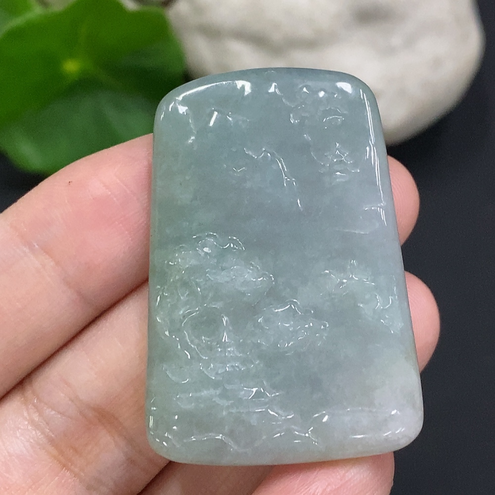F34070400 Jadeite Landscape Pendant, Total Weight Approx. 12.8g
