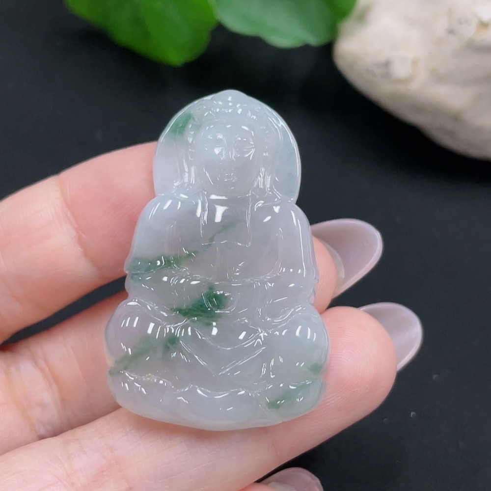 F31675764 Jadeite Guanyin Pendant Total Weight: Approx. 11.6g
