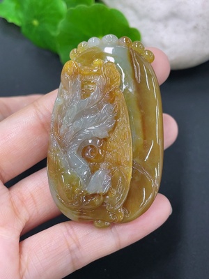 F41906955 翡翠凤凰挂件 货品总重约28.7g