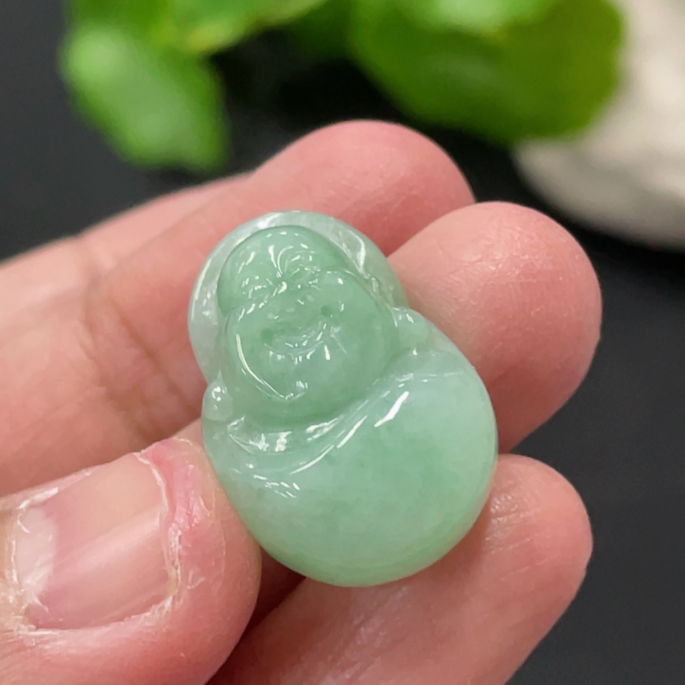 F35108605 Jadeite Smiling Buddha Pendant Total Weight Approx. 4.58g