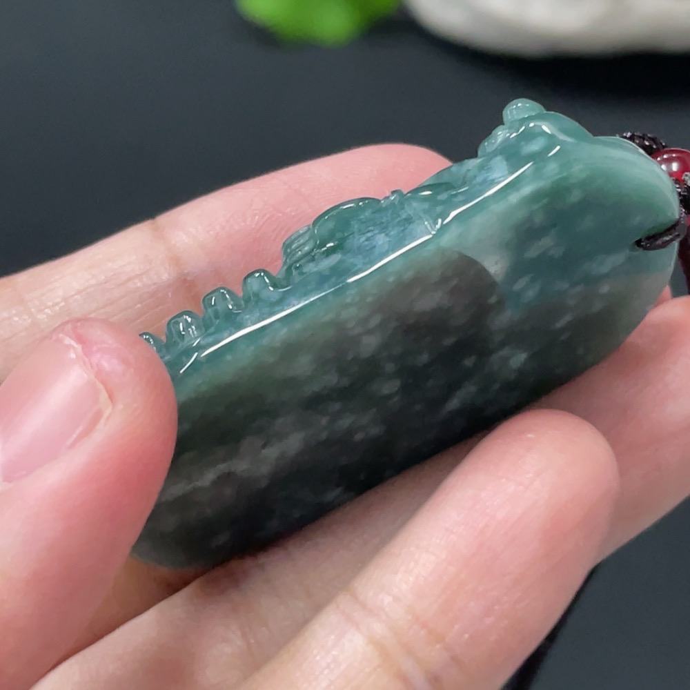 F31669078 Jadeite God of Wealth Pendant Total Weight Approx. 26.58g With Non-Grade A Beads