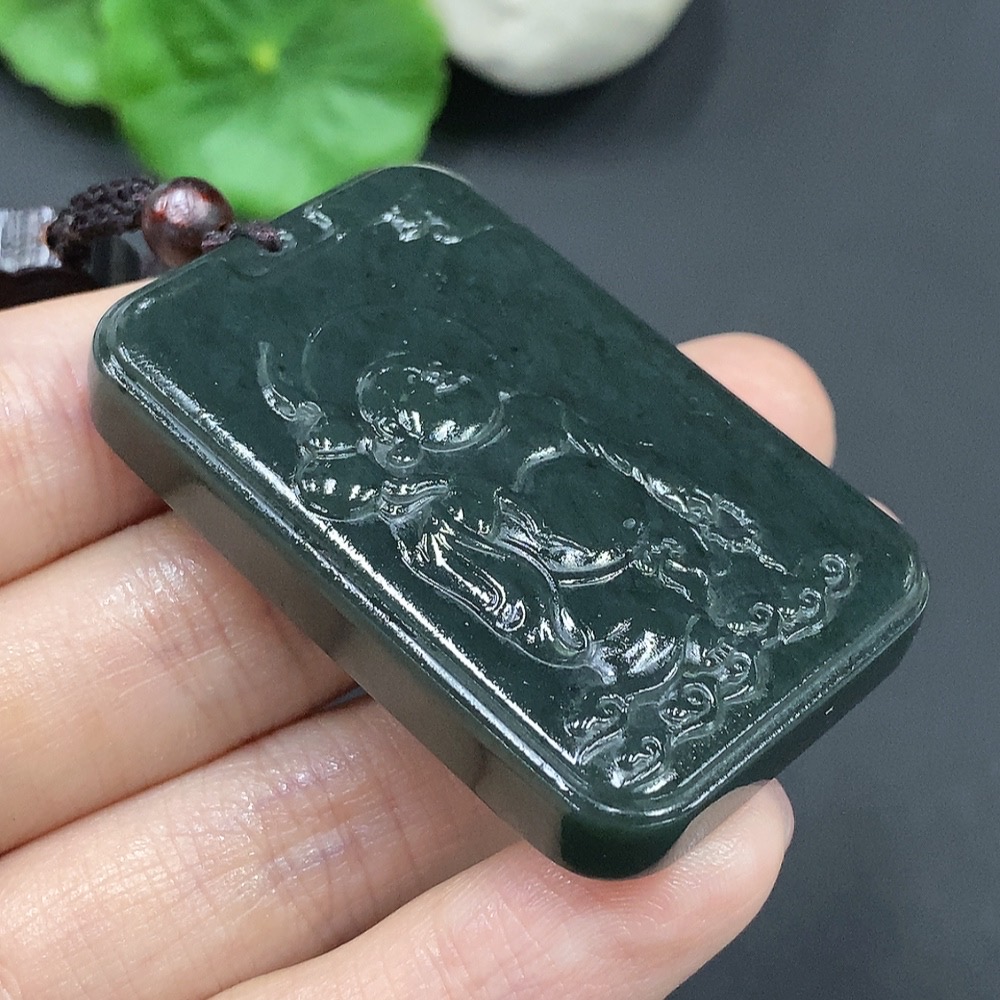 H16798536 Hetian Jade Buddha Pendant, total weight approximately 42.96g (including cord weight)