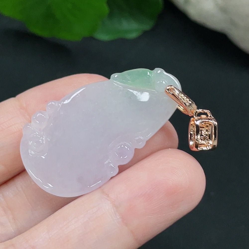 F28293209 Jadeite Fu Shou Pendant, Total Weight Approx. 7.7g (Non-Gold-Inlaid)