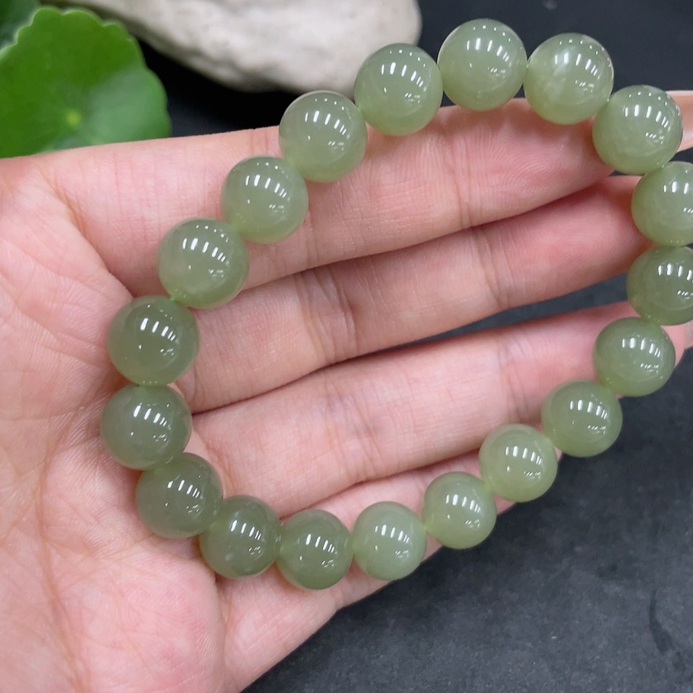 H32776930 Hetian Jade Bracelet, Approx. 9.9mm, Total Weight Approx. 29.6g