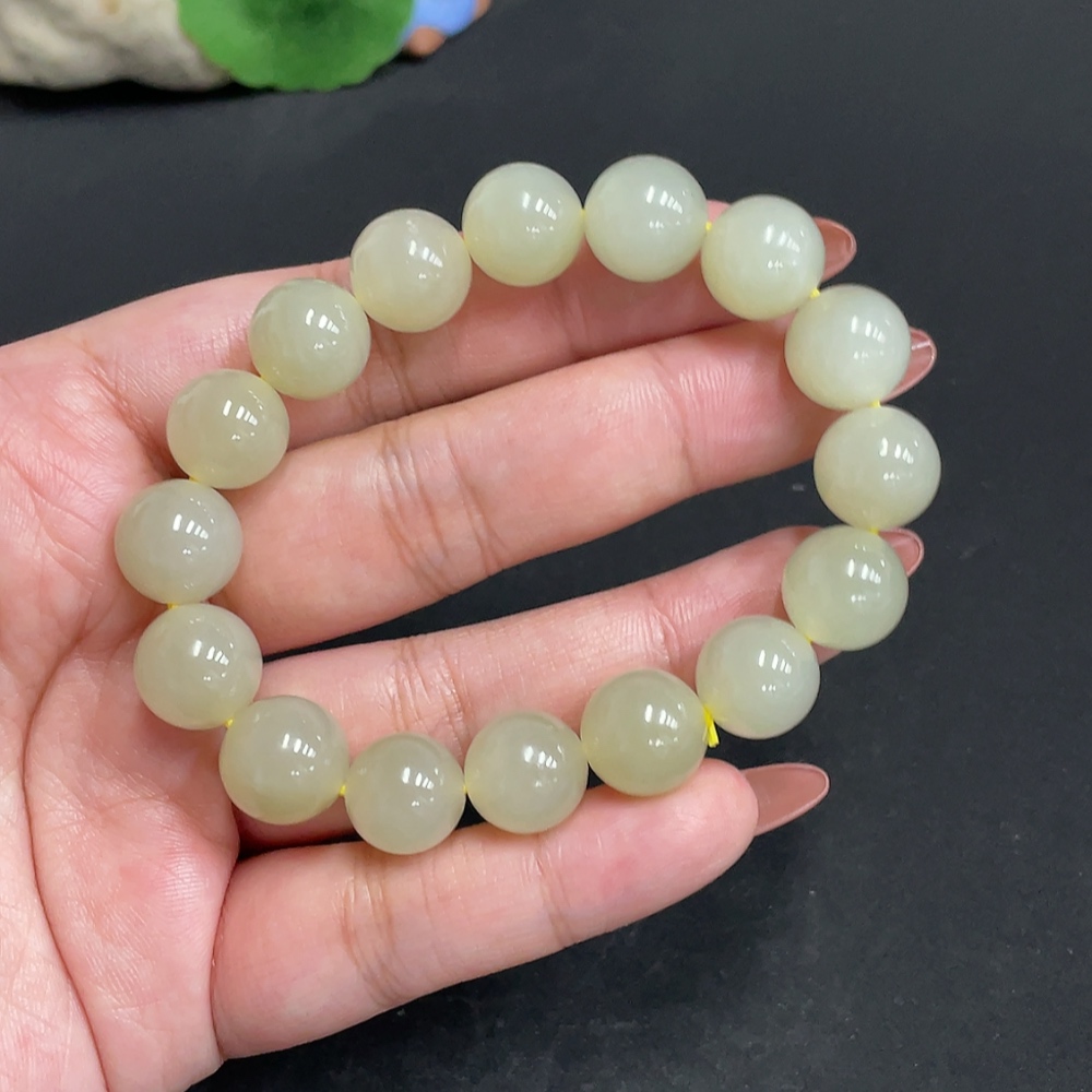 H34973161 Hetian Jade Bracelet, Approx. 12.1mm, Total Weight Approx. 42.7g