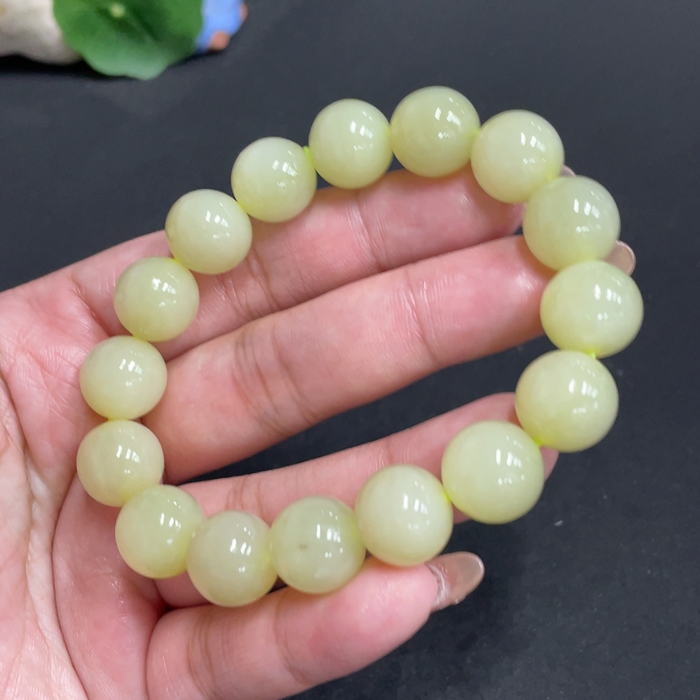 H31676828 Hetian Jade Bracelet, Approx. 12.6mm, Total Weight Approx. 53.6g