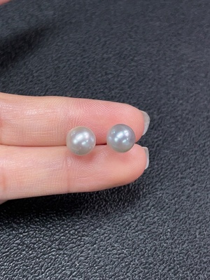 C33937949 Seawater Pearl Earrings Non-Gold Color Origin Undetermined Total Weight Approx. 1.61g Size About 7.7mm