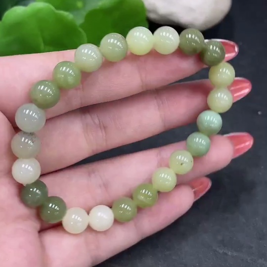 H34980605 Hetian Jade Bracelet, Approx. 7.7mm, Total Weight About 18g