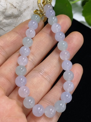 F42977795 翡翠手串 非金 货品总重约17.62g  卡6.6mm左右