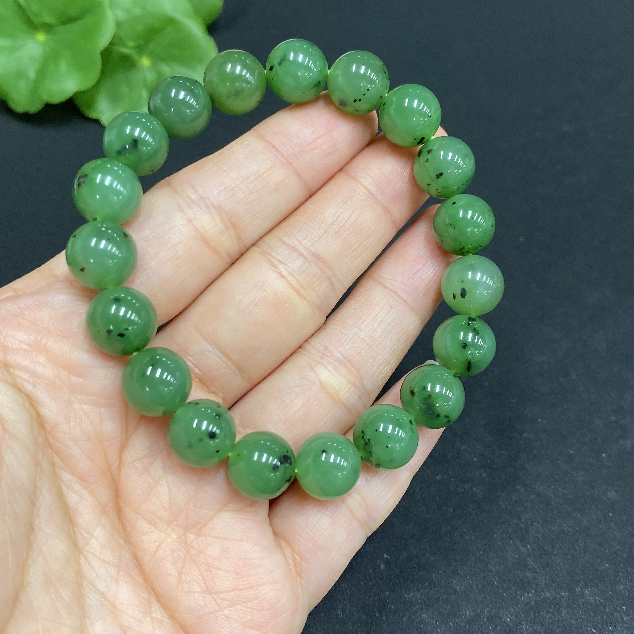 H33846263 Hetian Jade Bracelet, approx. 9.6mm, total weight approx. 28.9g