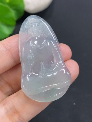 F30451845 Jadeite Guanyin Inlaid Piece Total Weight Approximately 9.6g