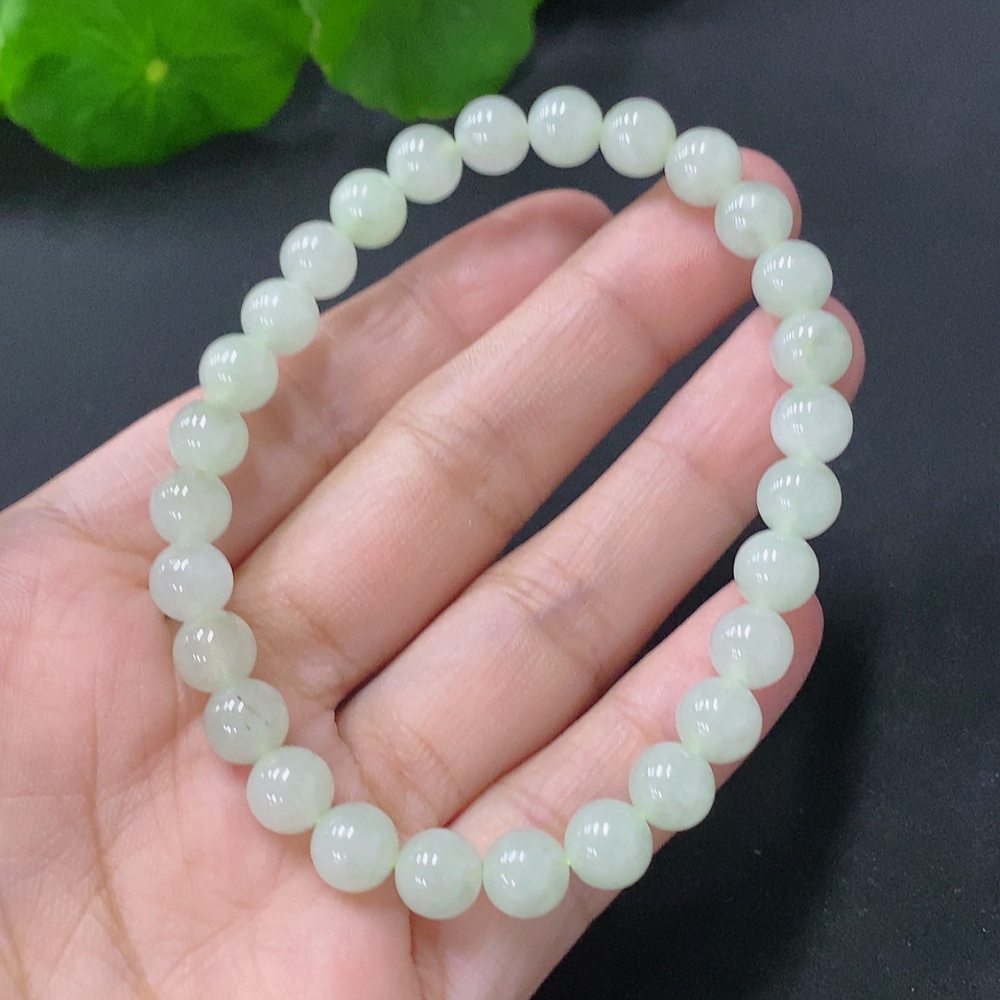 F31613497 Jadeite Bracelet Approx. 7mm Beads Total Weight Approx. 15.93g