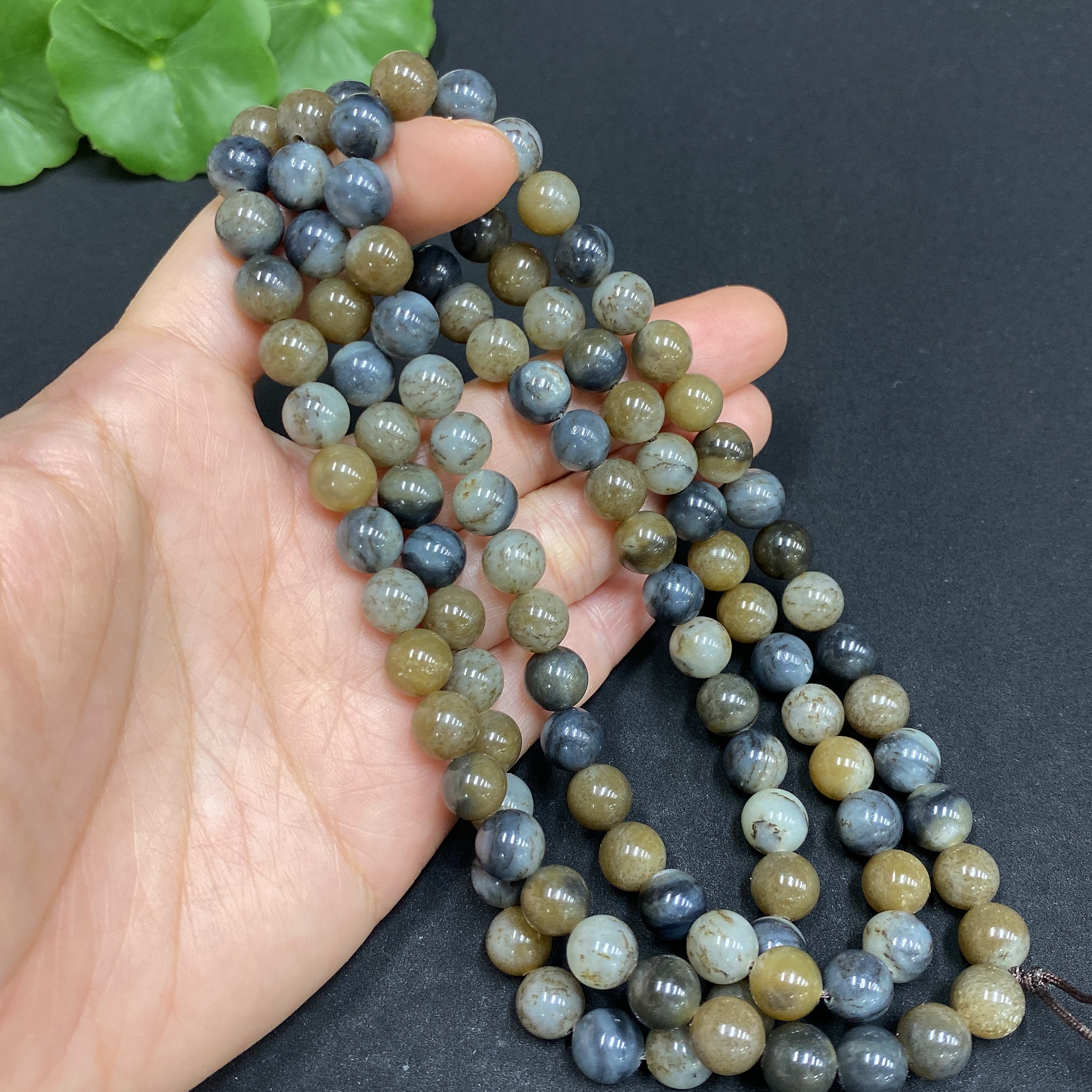 H32812385 Hetian Jade Bead Necklace, Approx. 7.6mm, Total Weight Approx. 80.6g