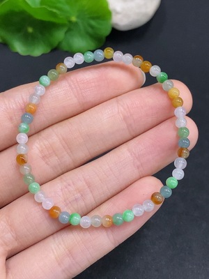F32807722 Jadeite Bracelet Total Weight Approx. 3.7g Size About 3.5mm Color Origin Undetermined