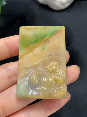 F27141916 Jadeite Rough Buddha Light Pendant Total Weight Approx. 22.55g Color Origin Undetermined