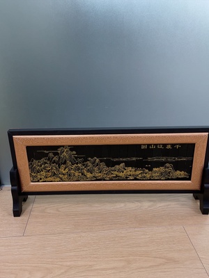 H46531184 和田玉摆件   千里江山图    货品总重约1.66kg   尺寸测量整体长宽厚非裸石尺寸