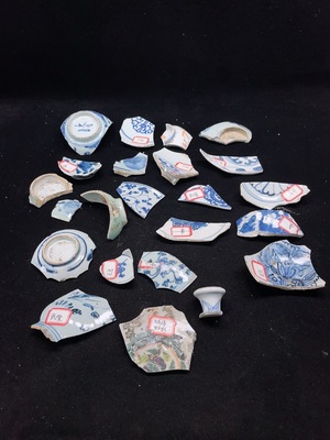 W33854986 Ceramic, Porcelain Shard, Set of Blue and White Porcelain Shards, Size as per Actual Item