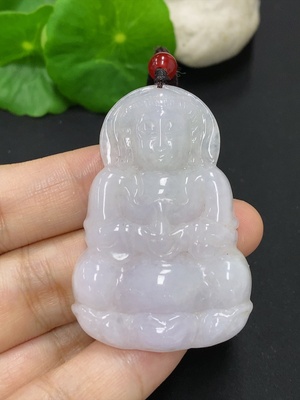 F46557804 翡翠观音挂件 货品含绳总重约18.7克