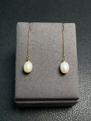 C30535208 Pearl Inlaid Earrings Non-Gold Setting Approx. 7.5mm Total Weight About 2.14g