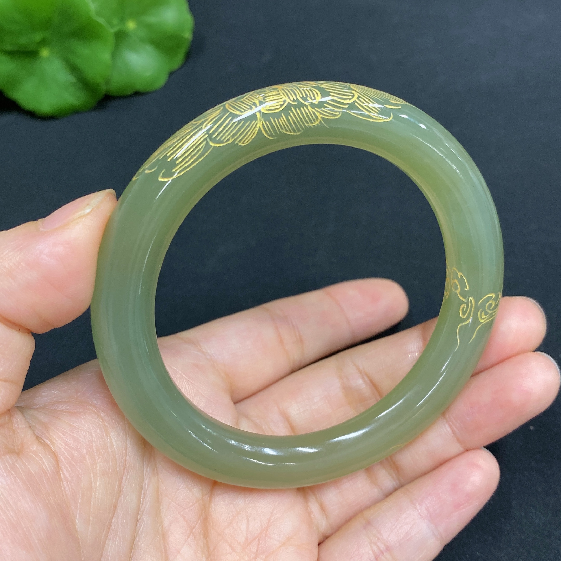 H30545199 Hetian Jade Bracelet Size 54.7 Total Weight Approx. 40.3g