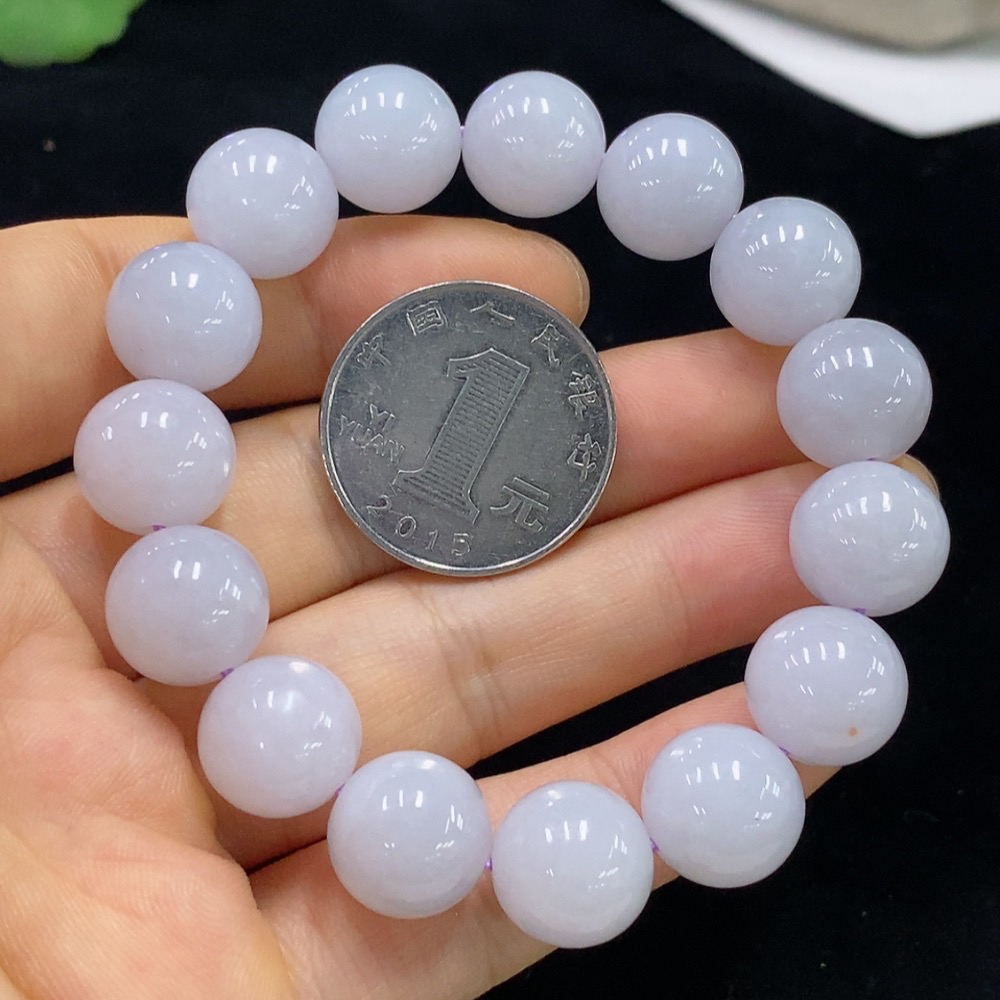 F31599874 Jadeite Bracelet Approx. 12.5mm Beads Total Weight About 50g