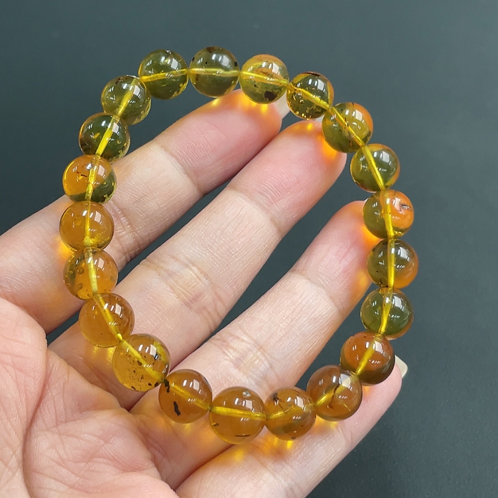 C18048441 Amber Beeswax Bracelet, Approx. 9.2mm, Total Weight Approx. 9.70g