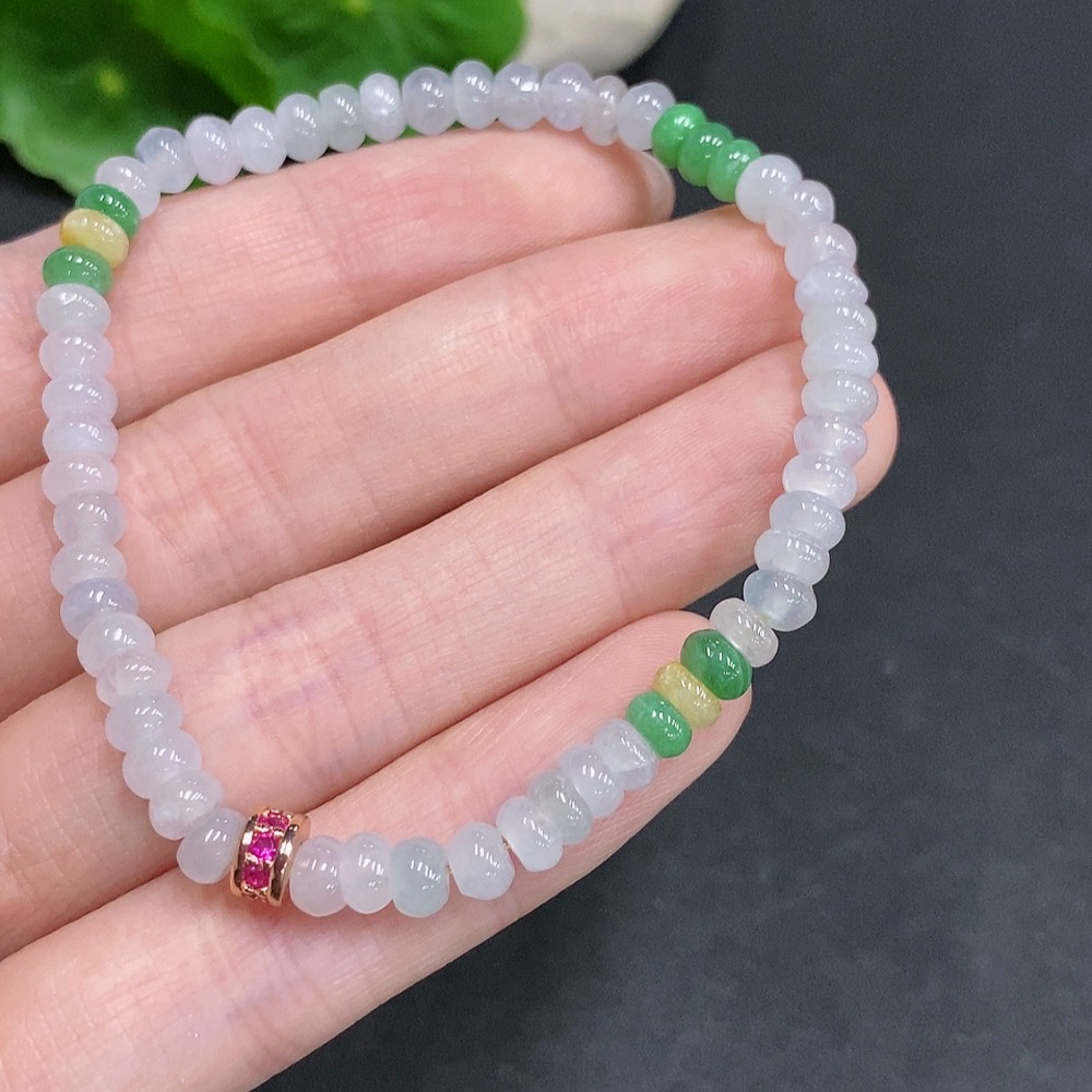 F35078191 Jadeite Bracelet Non-Gold Inlaid Total Weight About 8.7g Size Approx. 4.8mm