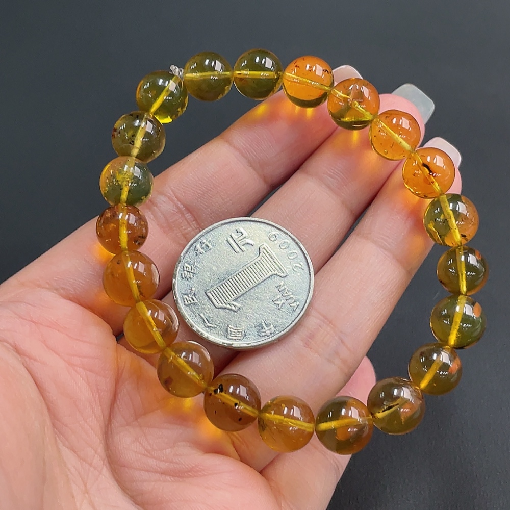 C18048441 Amber Beeswax Bracelet, Approx. 9.2mm, Total Weight Approx. 9.70g