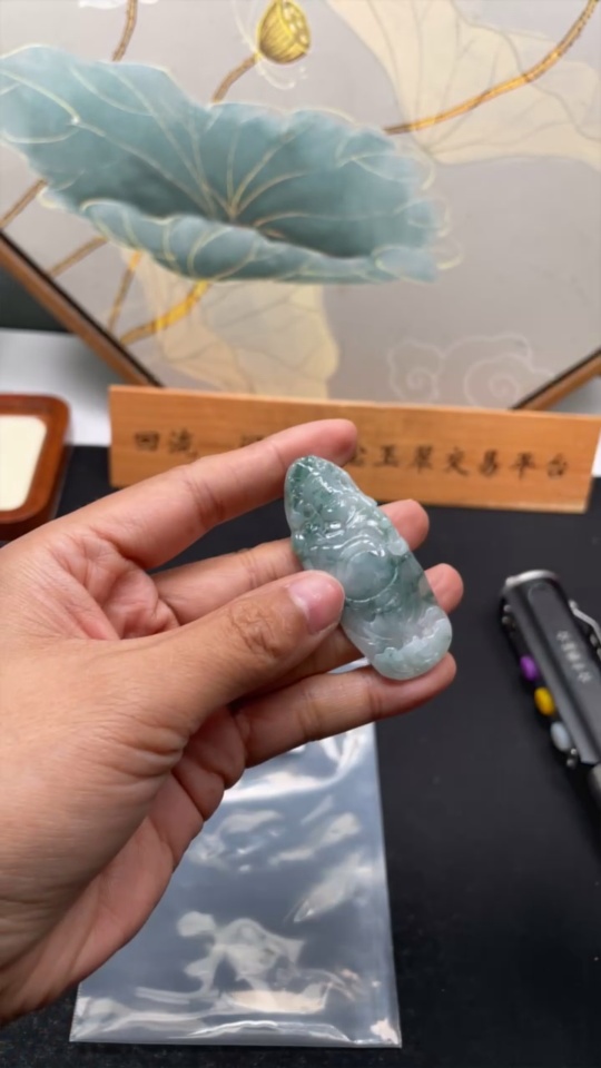 F33856600 Jadeite God of Wealth Pendant, Total Weight Approximately 16g