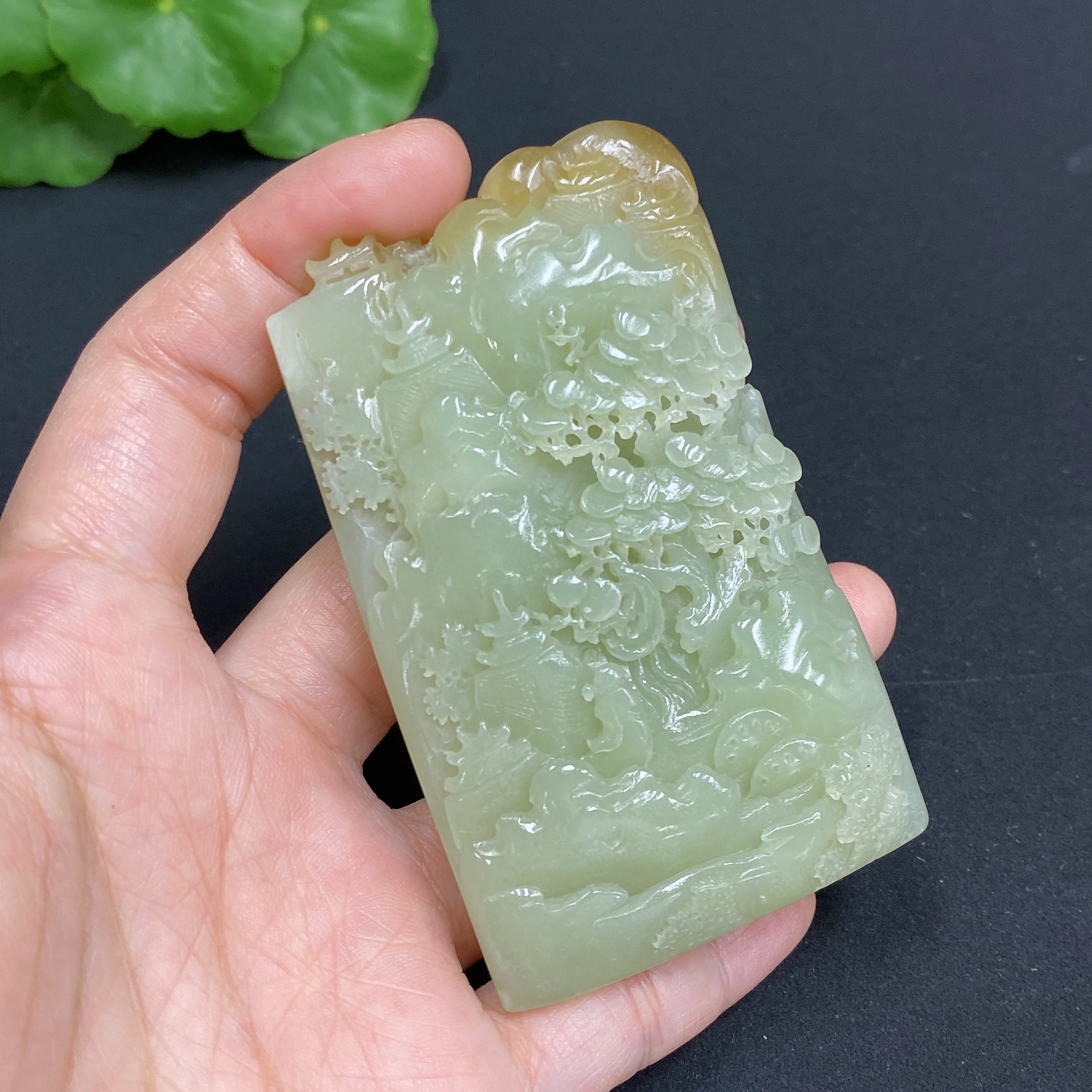 H34985314 Hetian Jade Pendant Landscape Plaque Total Weight Approx. 99.3g
