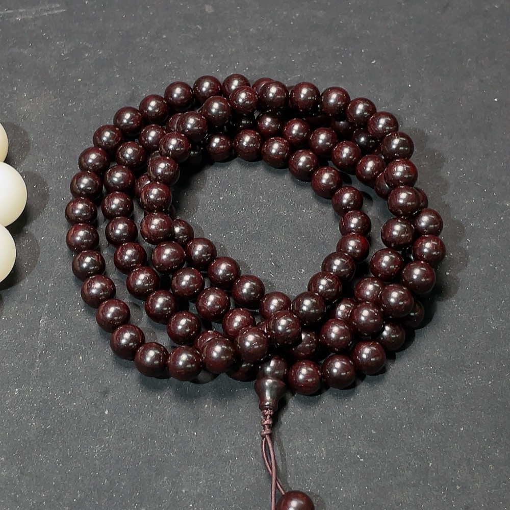 W35144387 Purple Sandalwood Long Strand + Bodhi Root Bracelet (Sell as a Lot)